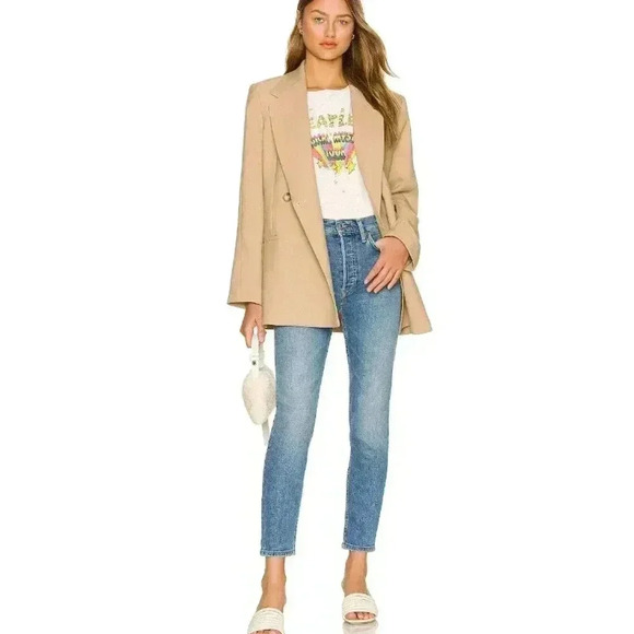 Re/Done Originals 90s High Rise Ankle Crop Jeans True Blue - Picture 2 of 8